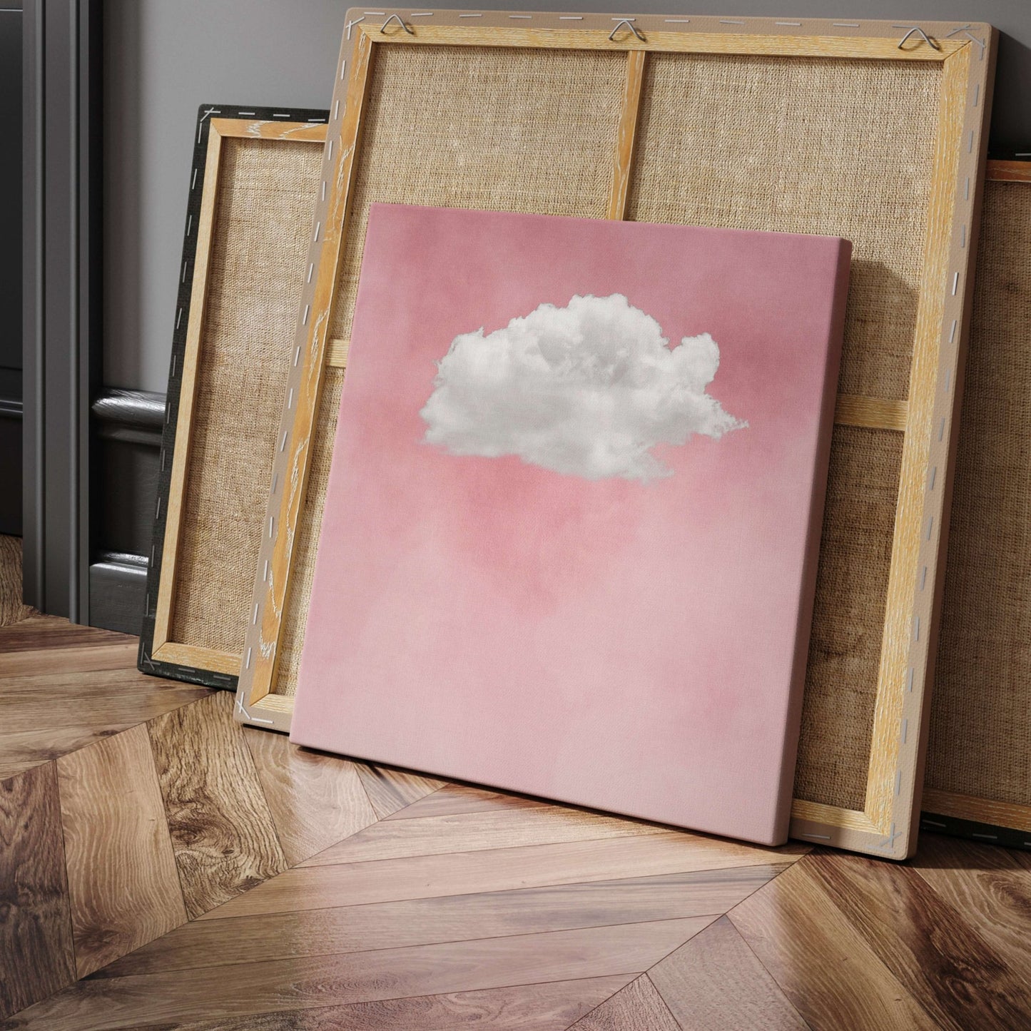 Contemplating Square Canvas - Pink - AureousHome