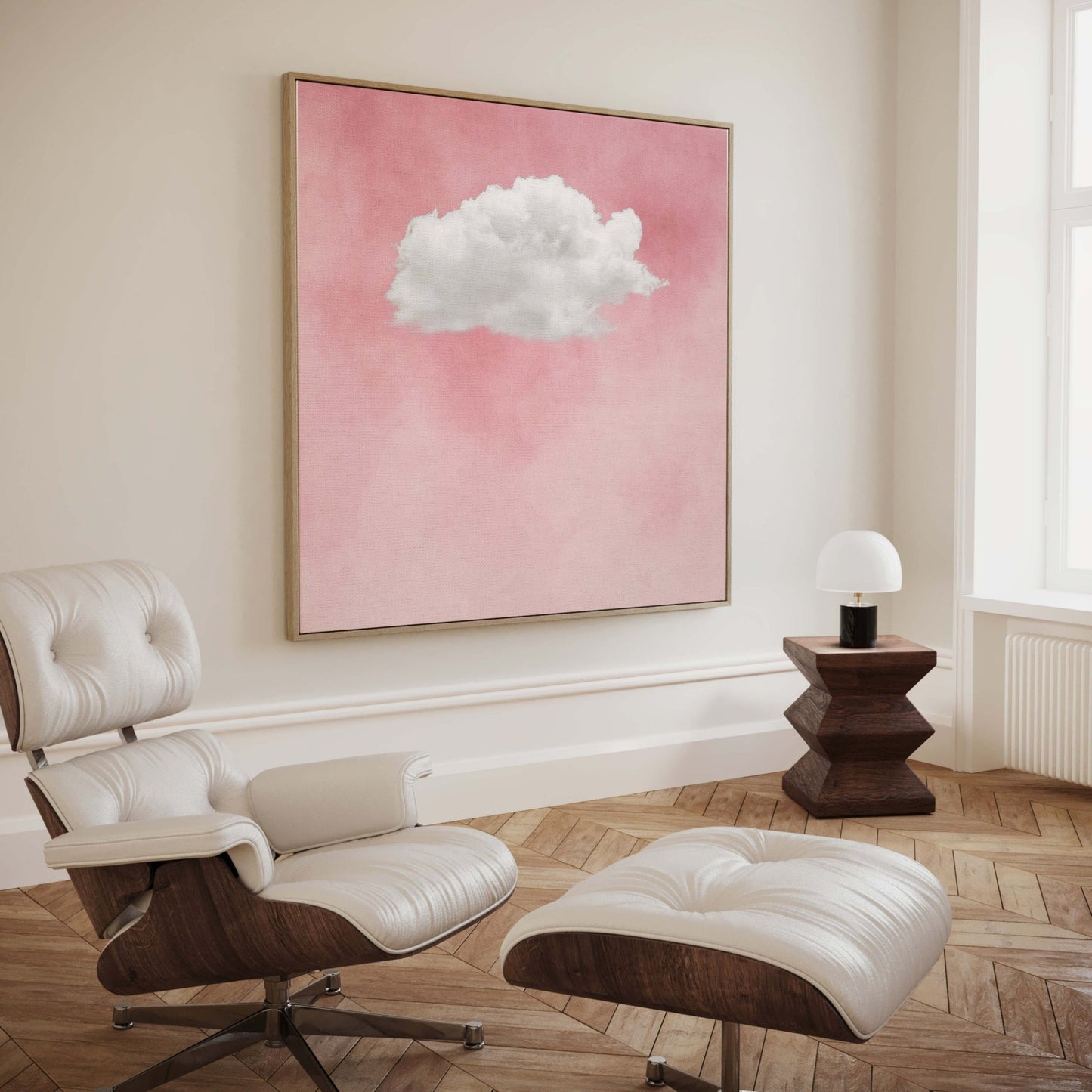 Contemplating Square Canvas - Pink - AureousHome