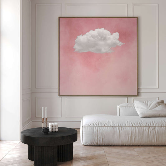Contemplating Square Canvas - Pink - AureousHome