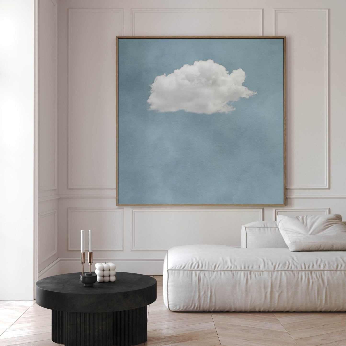 Contemplating Square Canvas - Sky Blue - AureousHome