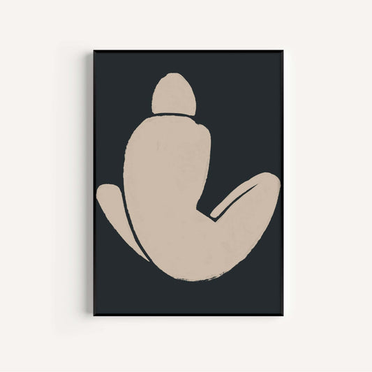 Black And Beige Female Wall Art Print