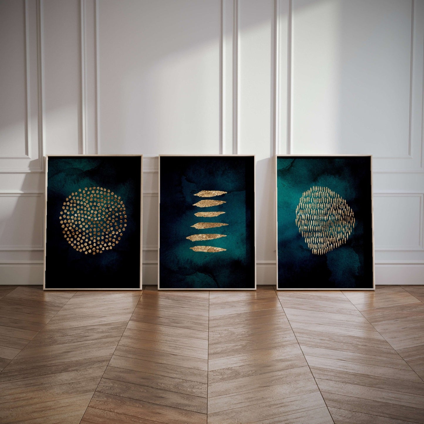 Dots & Lines Trio - Teal - AureousHome