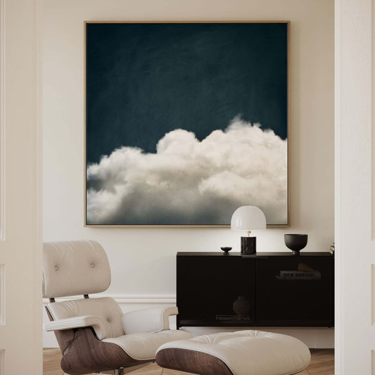 Drift Square Canvas - Vintage Blue Cloud - AureousHome