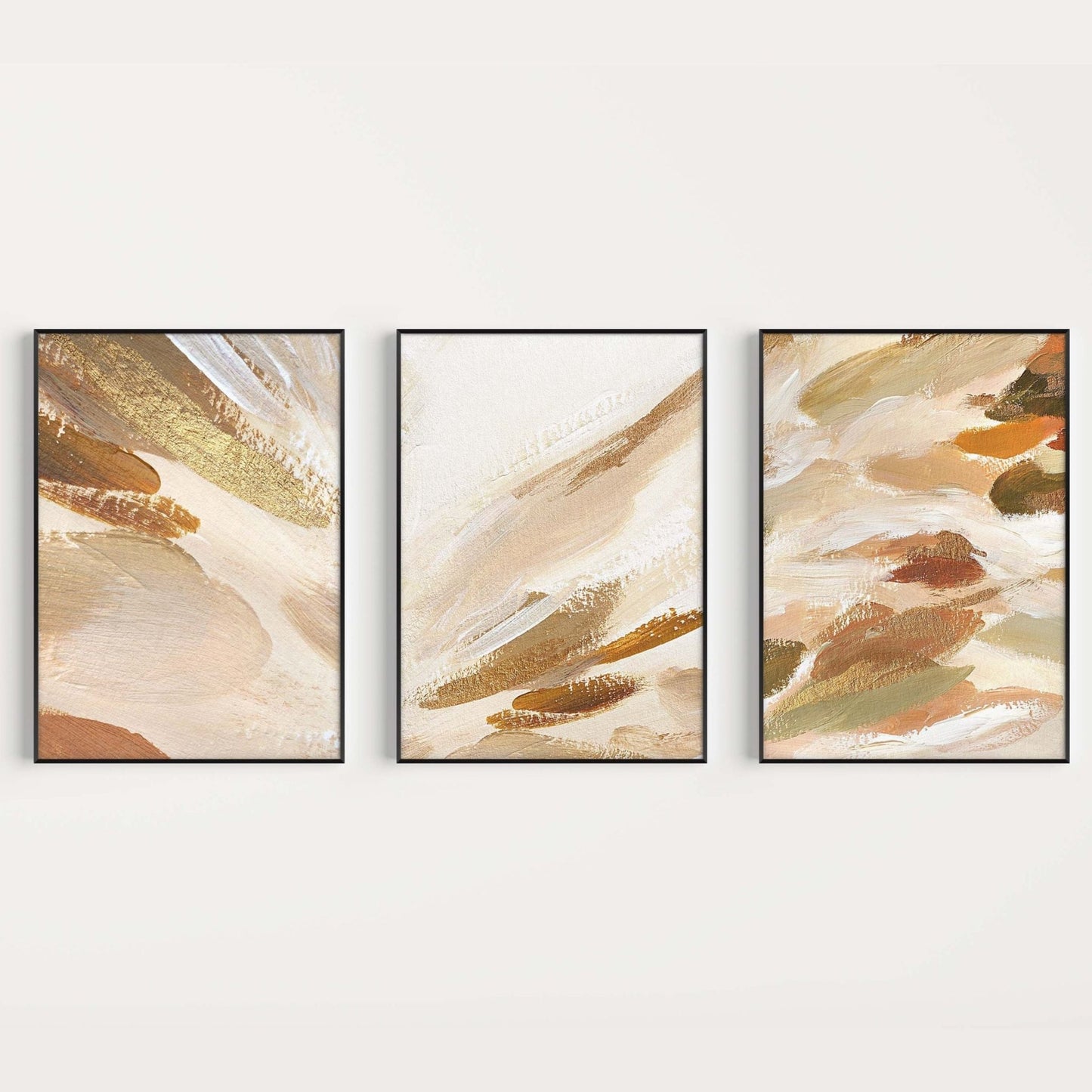 Terracotta Abstract Wall Art Prints - Set Of 3