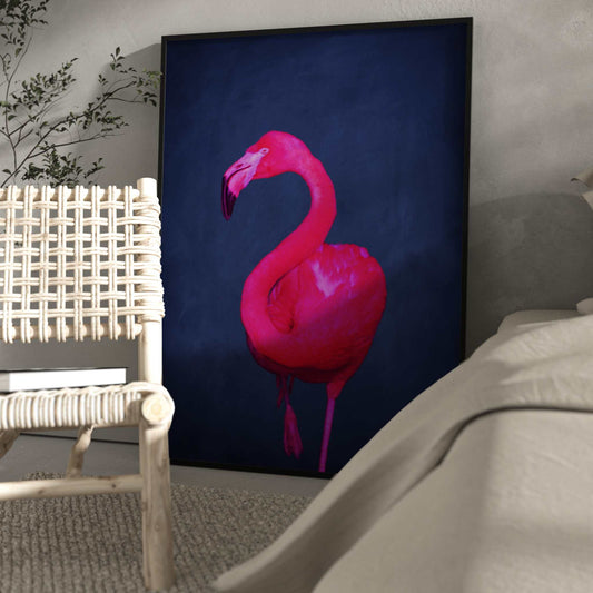 Flamingo - Sapphire / Neon Pink - AureousHome