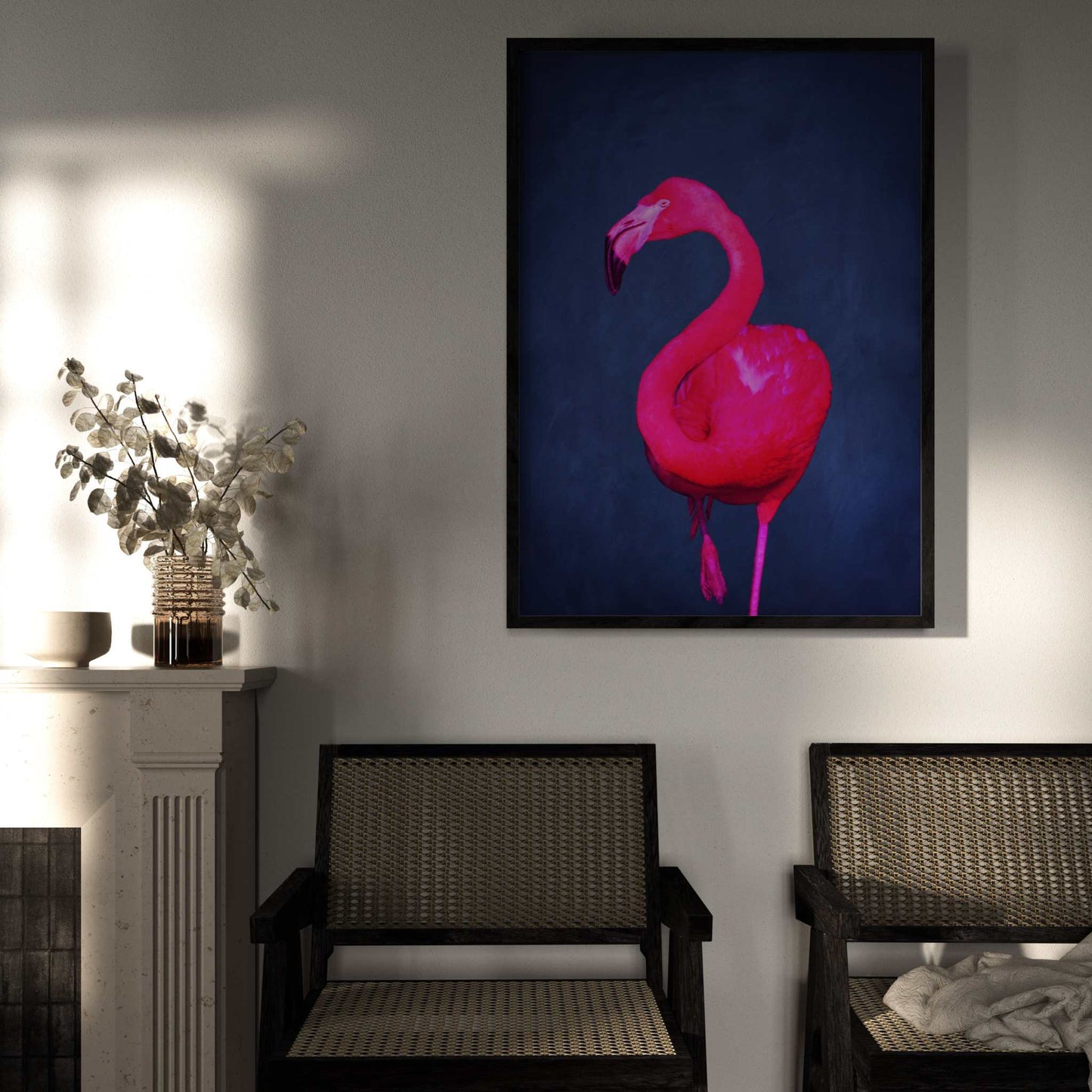 Flamingo - Sapphire / Neon Pink - AureousHome