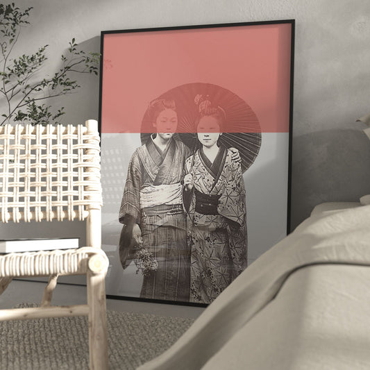 Light Pink Geisha Wall Art Print