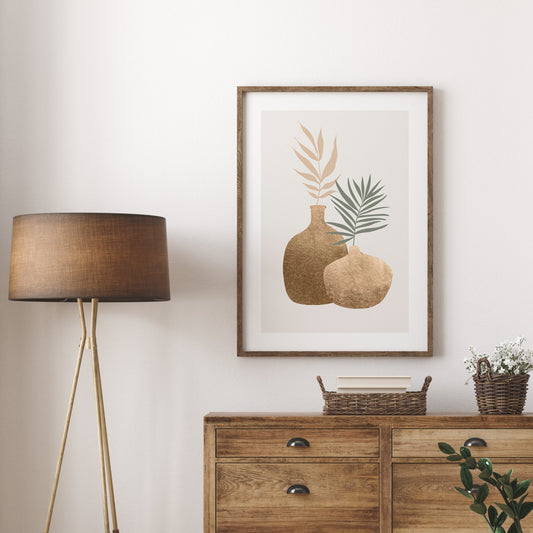 Gold Vases Wall Art Print 