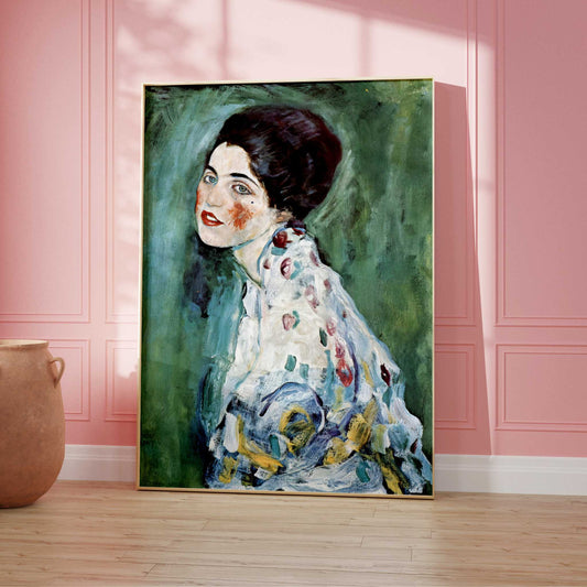 Gustav Klimt Portrait of a Lady - Green - AureousHome