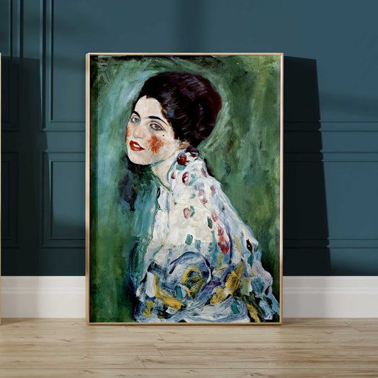Gustav Klimt Portrait of a Lady - Green - AureousHome