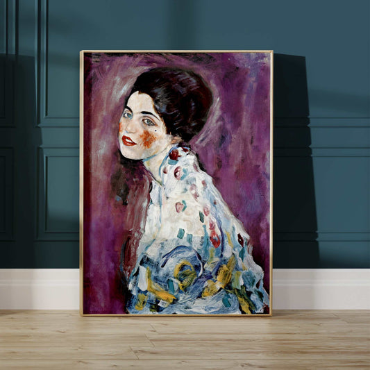Gustav Klimt Portrait of a Lady - Pink - AureousHome