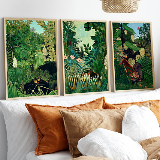 Henri Rousseau Trio Wall Art Prints - Set Of 3