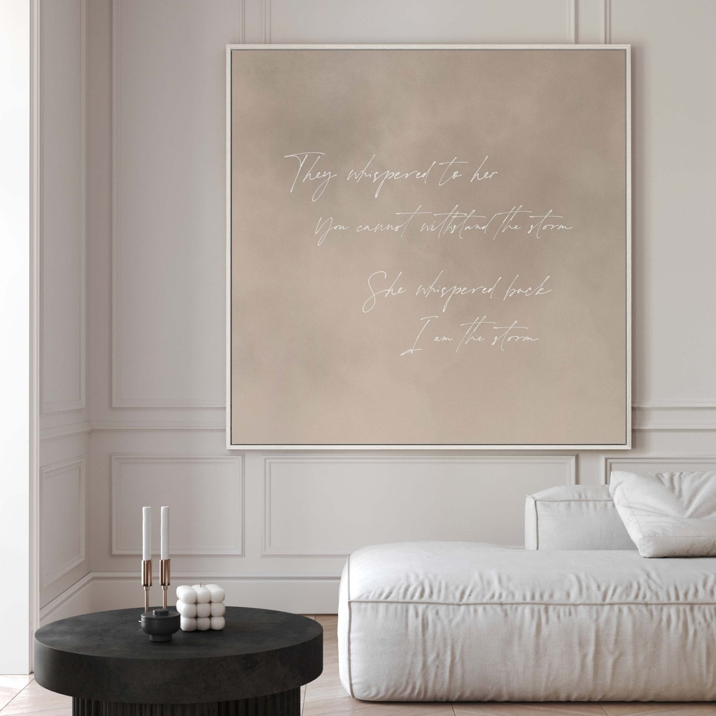 I am the Storm Square Canvas - Neutral/White - AureousHome