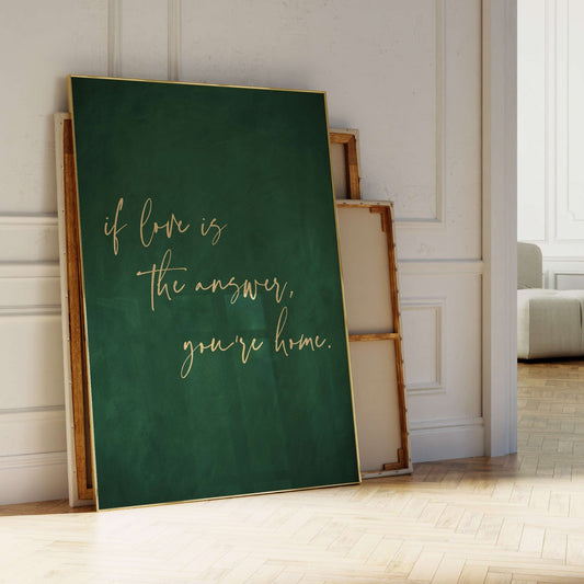 If Love is the Answer - Emerald / Gold - AureousHome