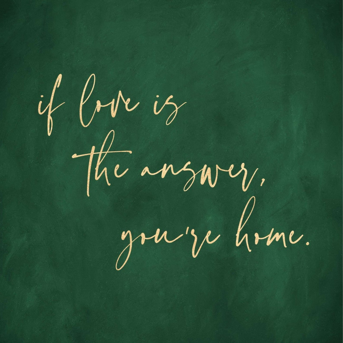 If Love is the Answer - Emerald / Gold - AureousHome