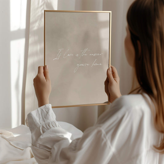 If Love is the Answer - Neutral / White - AureousHome