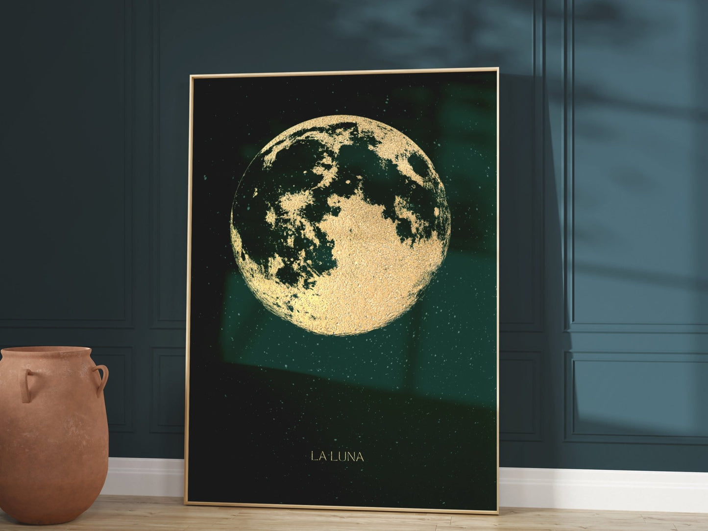 Emerald Green Luna Moon Wall Art Print