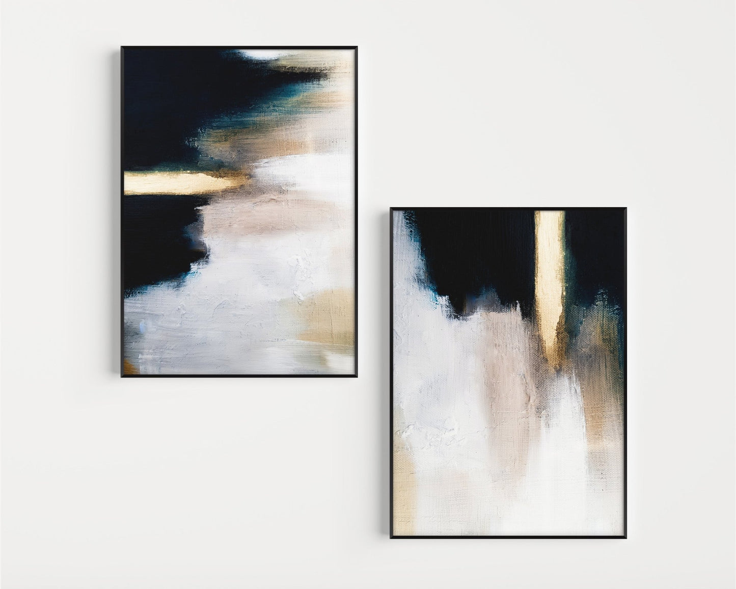 Majime Black And White Abstract Wall Art Prints - Set Of 2