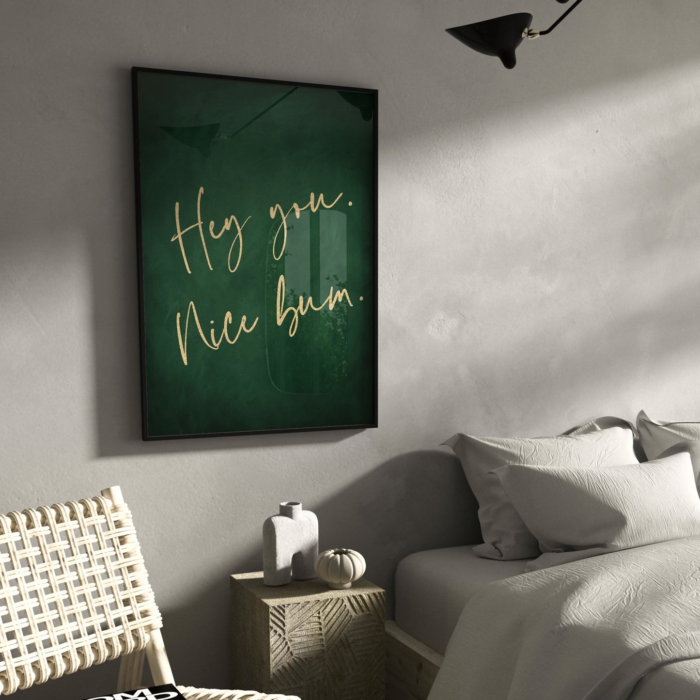 Nice Bum Emerald And Gold Wall Art Print