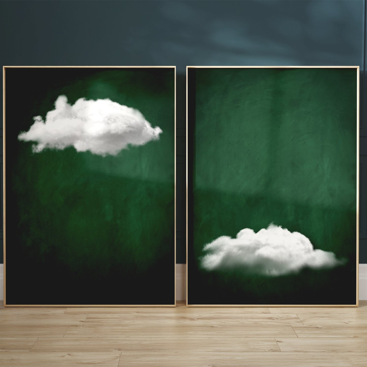 green cloud wall art prints