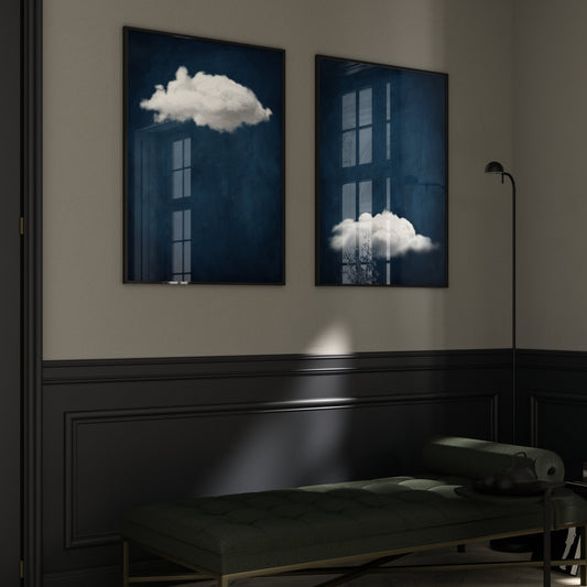 Sapphire Cloud Duo Wall Art Prints - Set Of 2