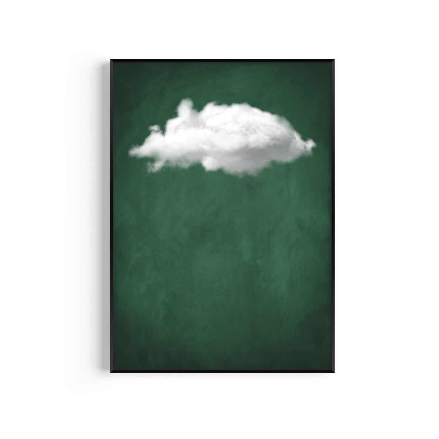 Dark Green Cloud Wall Art Print