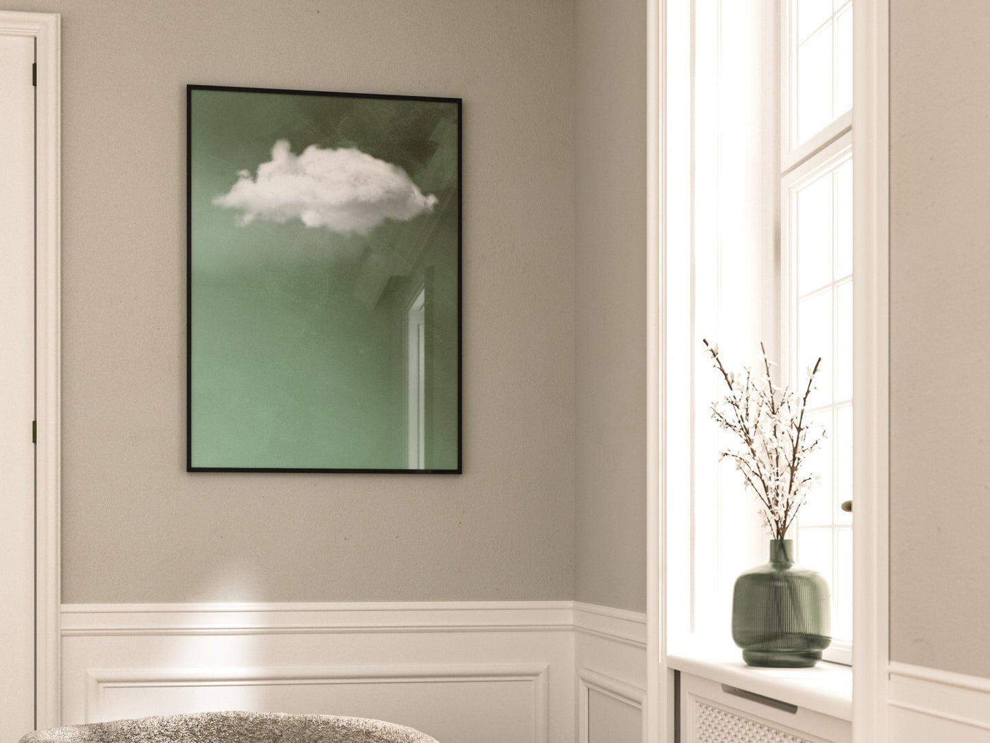 Sage Cloud Wall Art Print