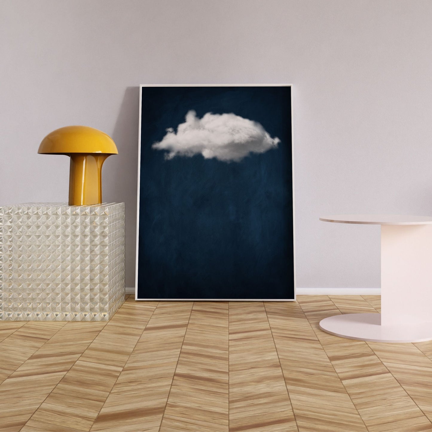 Dark blue cloud canvas poster by Aureous