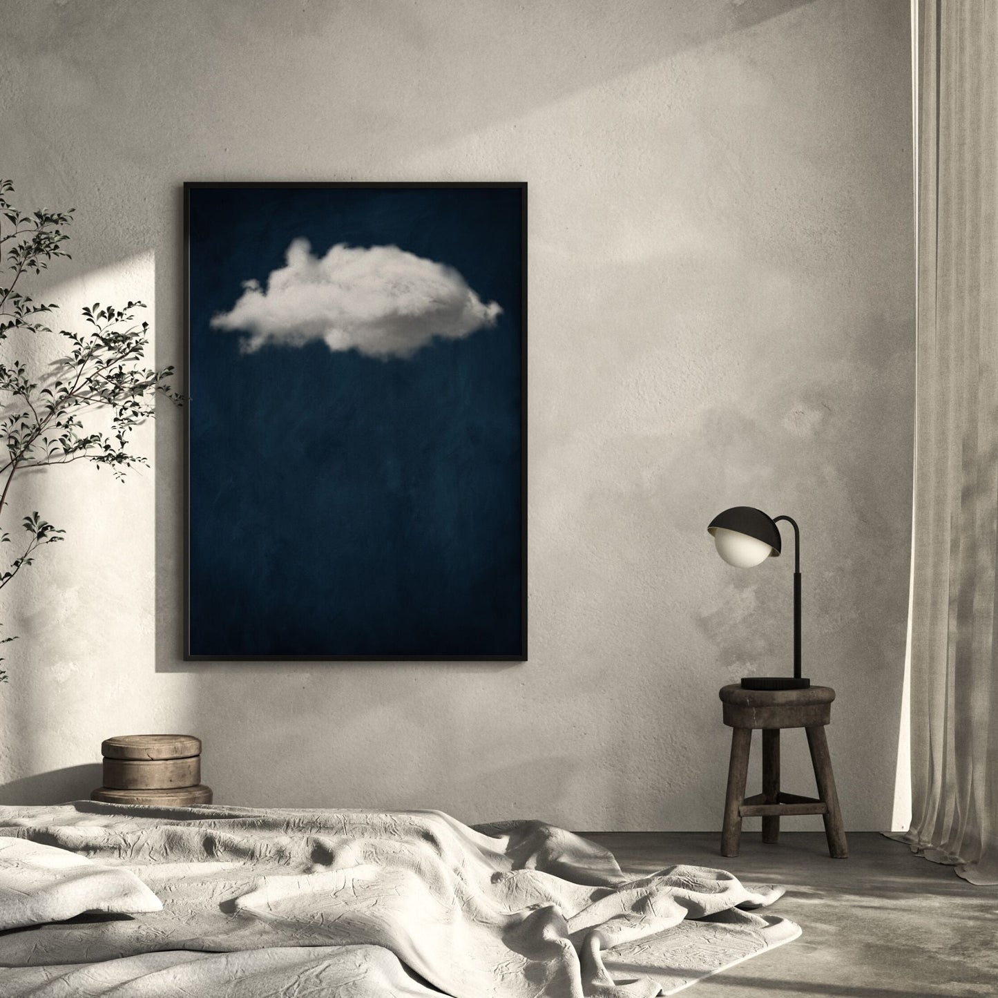 Dark blue cloud canvas artwork by Aureous