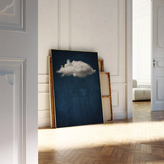 Dark blue cloud canvas wall art print by Aureous