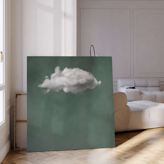 Nuage Square Framed Canvas Art - Sage - AureousHome