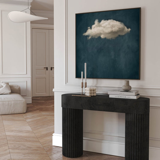 Nuage Square Framed Canvas Art - Vintage Blue - AureousHome