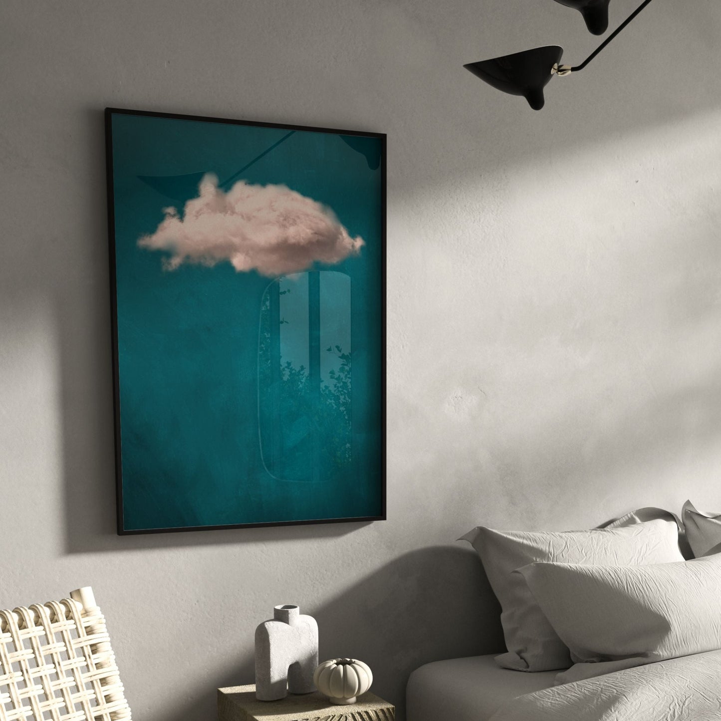 Nuage - Teal / Blush - AureousHome