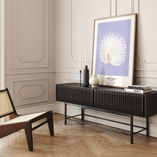 Peacock by Ohara Koson - Lilac - AureousHome