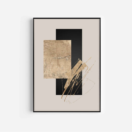 Greek Gold And Black Abstract Wall Art Print