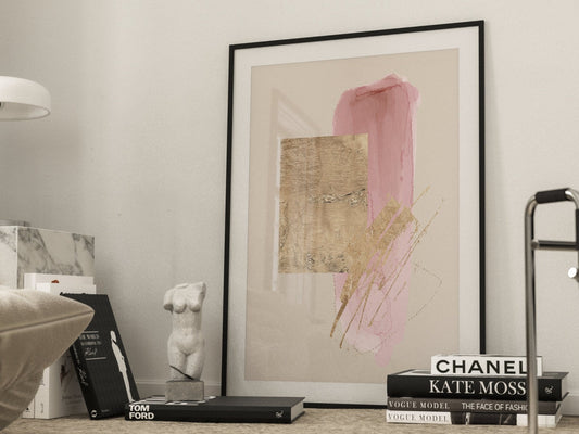 Greek Gold And Rose Abstract Wall Art Print