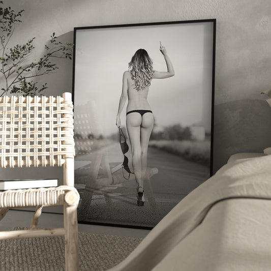 Black And White Woman Photography Wall Art Print