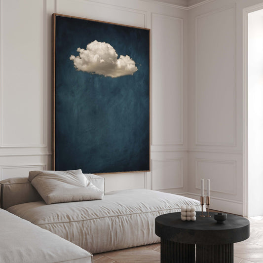Storm Cloud Framed Canvas - Vintage Blue - AureousHome
