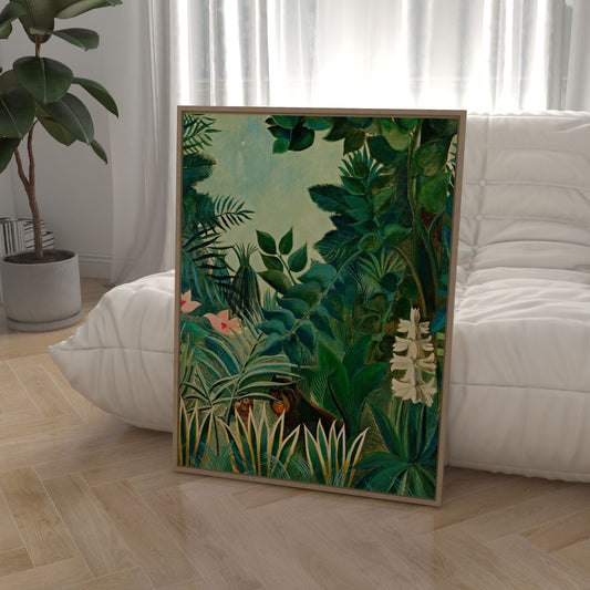 Henri Rousseau's The Equitorial Jungle Framed Canvas