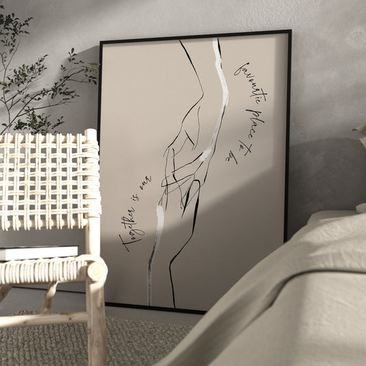 Beige Line Wall Art Print