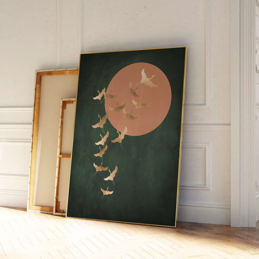 Tsuru trio - Green and Gold - AureousHome