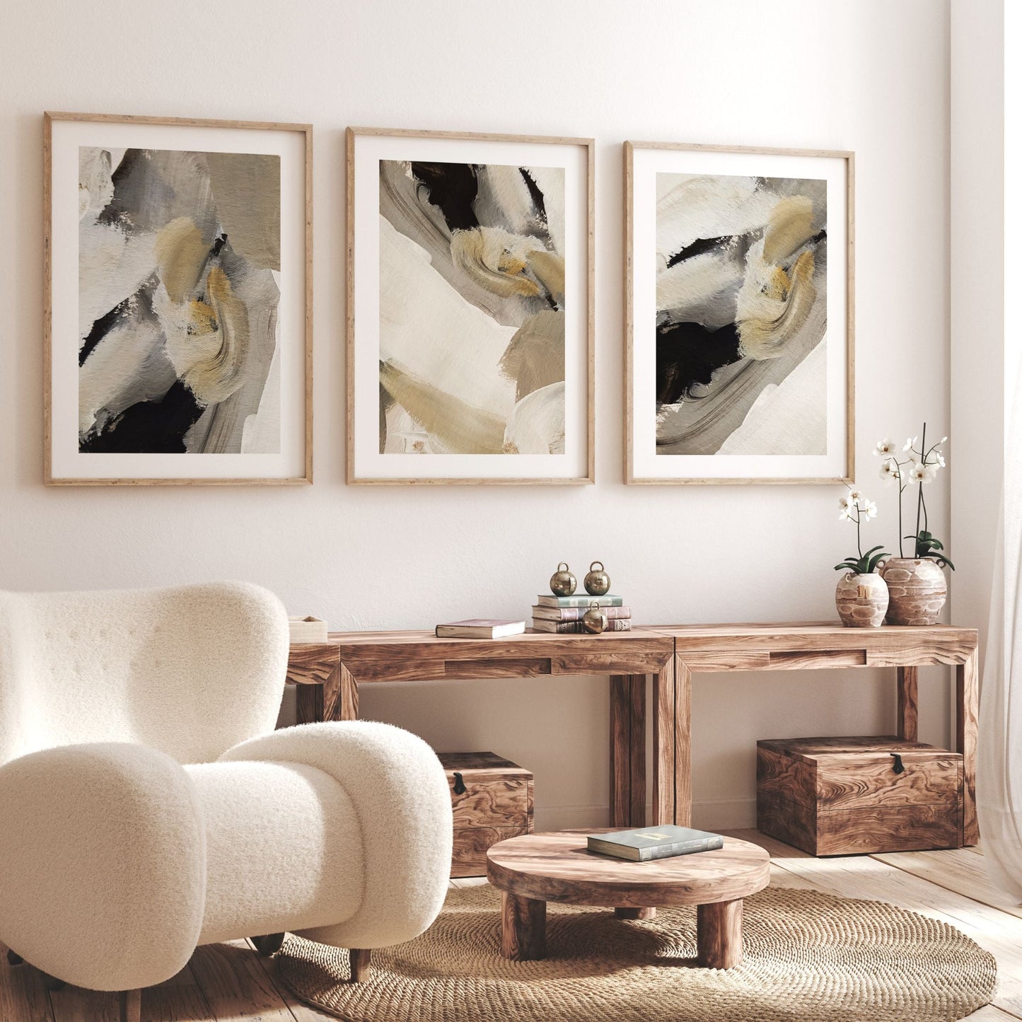 Wabi Sabi Trio - Beige - AureousHome