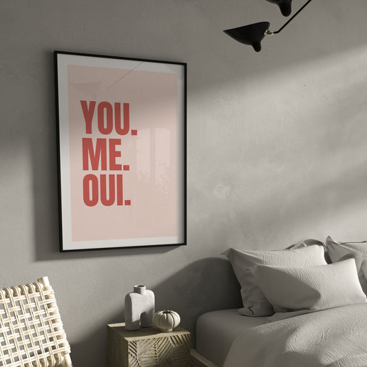 You Me Oui Pink Wall Art Print
